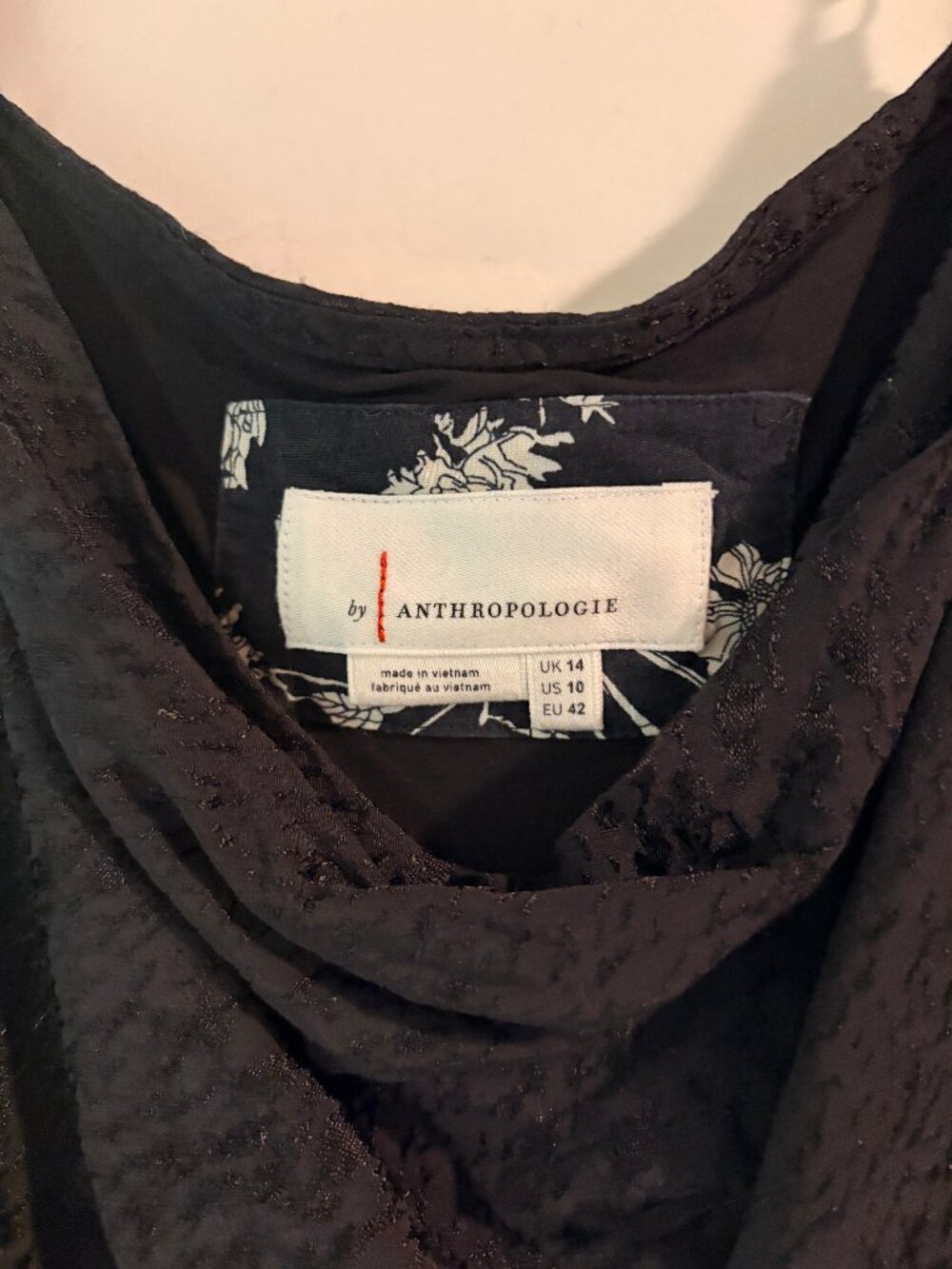 Anthropologie Black Cowl Neck Slip Dress